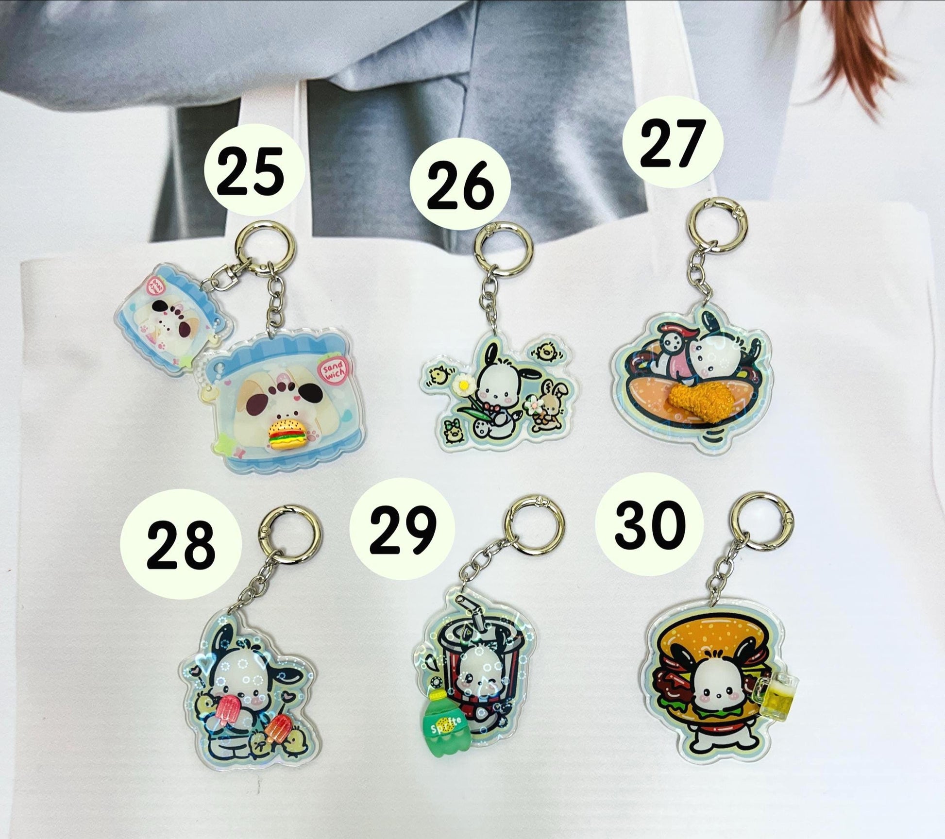 Puppy Keychain Decorated with Resin Charms | Kawaii Charm Bag Charm Handmade Accessory Acrylic Keychain Gift