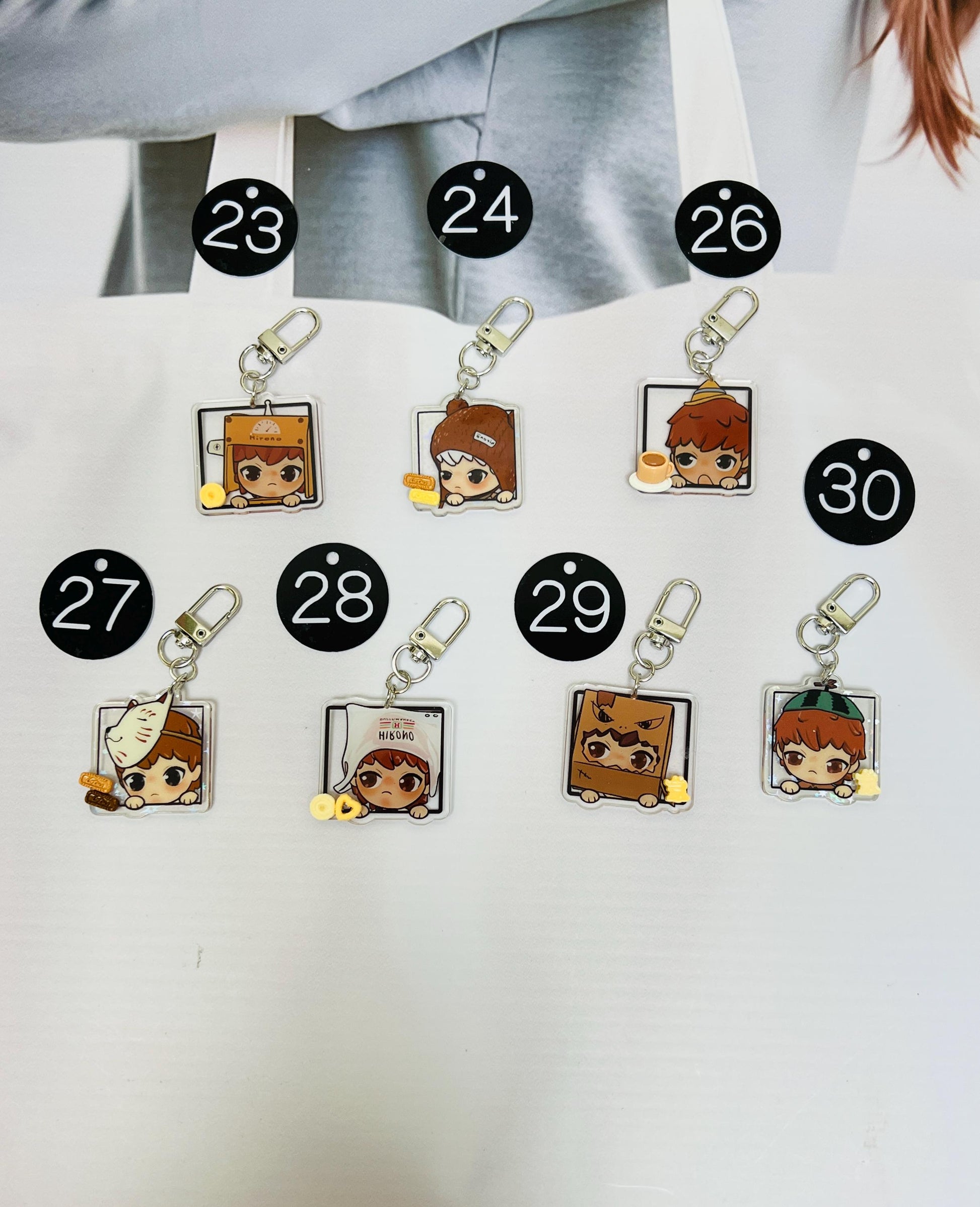 Hirono Keychain with Wristlet Strap or Long Strap | Hirono Bag Charm Hirono Handmade Keyring Hirono Accessories Hirono Keychain Gift