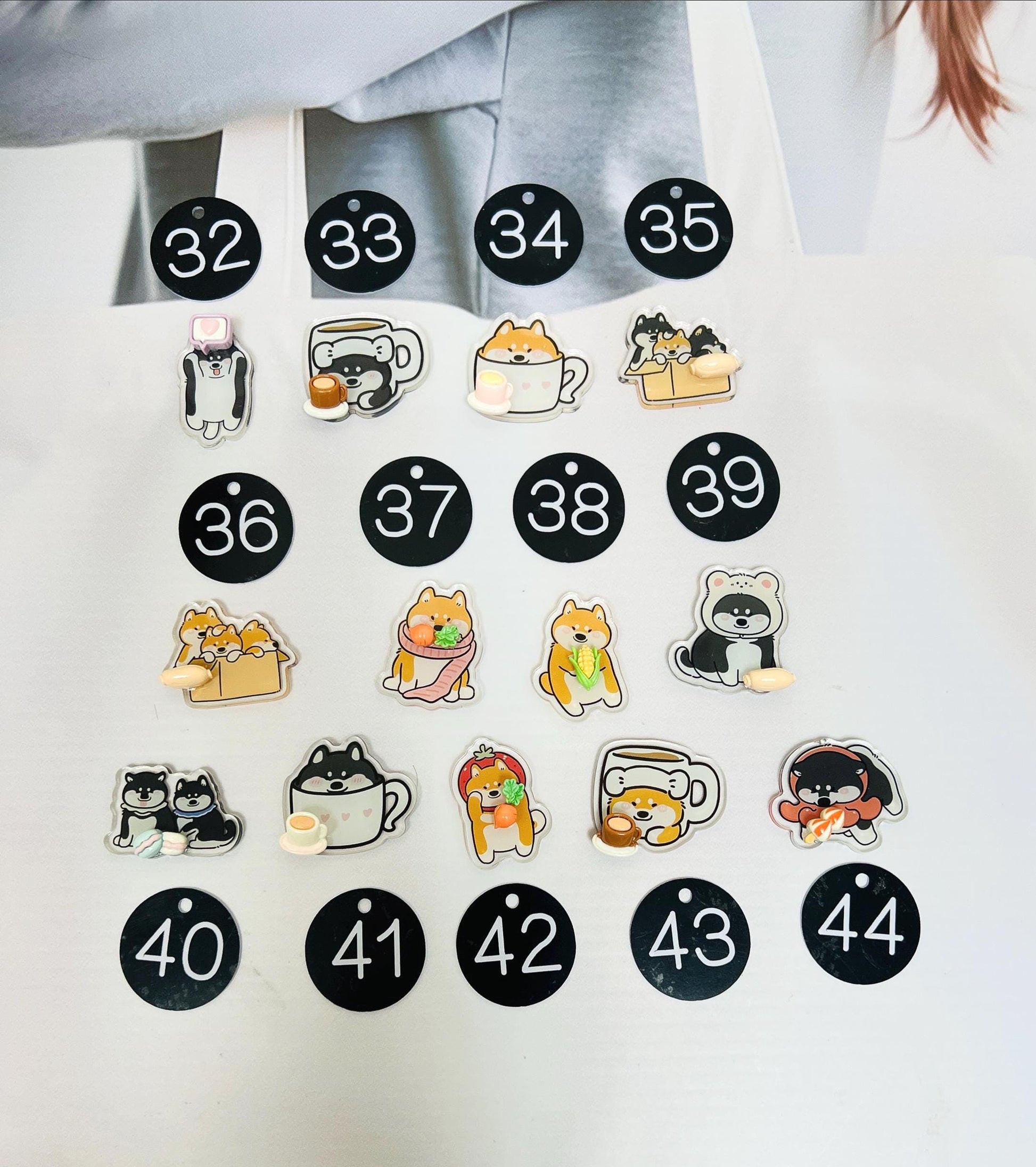Shiba Keychain Decorated with Resin Charms | Kawaii Puppy Charm Bag Charm Handmade Accessory Acrylic Keychain Gift