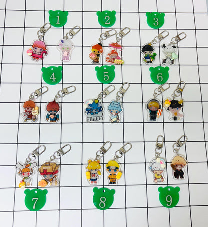 Dimoo, Zsiga Keychain Decorated with Resin Charms | Bag Charm Phone Accessory Handmade Acrylic Keychain Gift