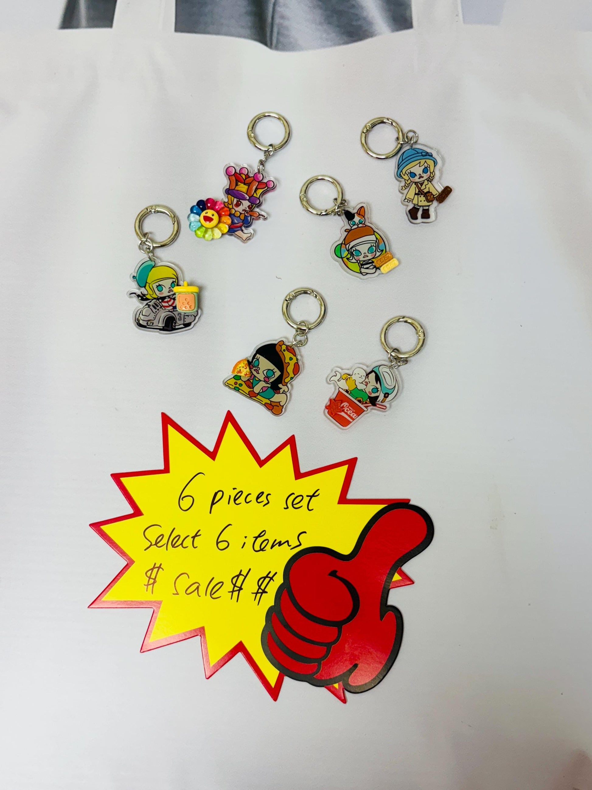 Molly Keychain Decorated with Resin Charms | Bag Charm Phone Accessory Handmade Acrylic Keychain Gift