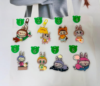 Labubu Keychain Labubu Acrylic Keyring Charm Bag Accessory