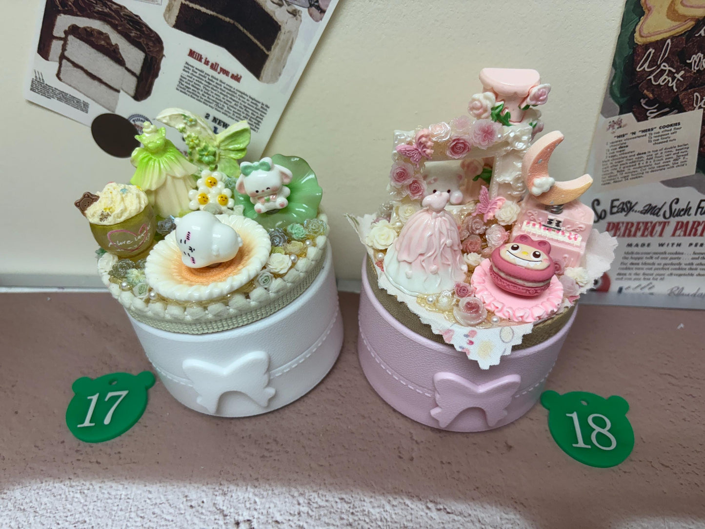 Storage Box Decorated with Charms | Round Jewellery Box Cutecore Accessory