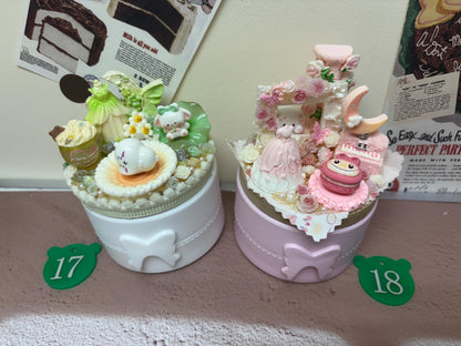 Storage Box Decorated with Charms | Round Jewellery Box Cutecore Accessory