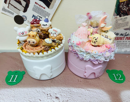 Storage Box Decorated with Charms | Round Jewellery Box Cutecore Accessory