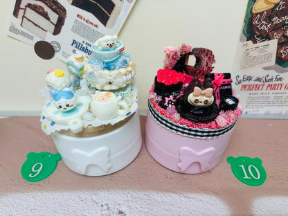 Storage Box Decorated with Charms | Round Jewellery Box Cutecore Accessory