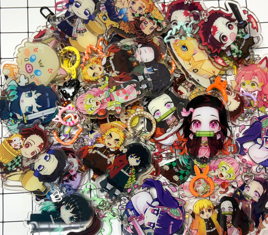 Demon Slayer Keychain Anime Bag Charms Keyring Accessories