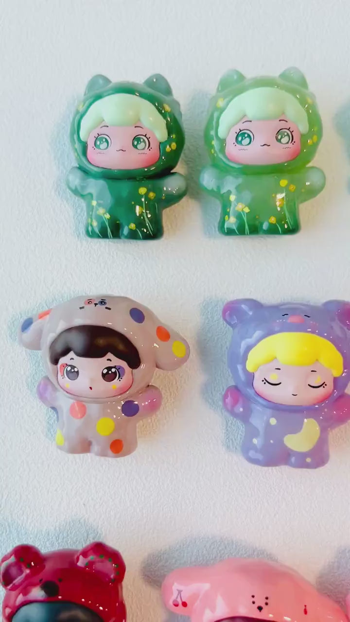 Braided Wrist Strap with Cute Figurine in PVC Bag Colorful Phone Chain Lovely Keychain Bag Accessories Phone Accessories
